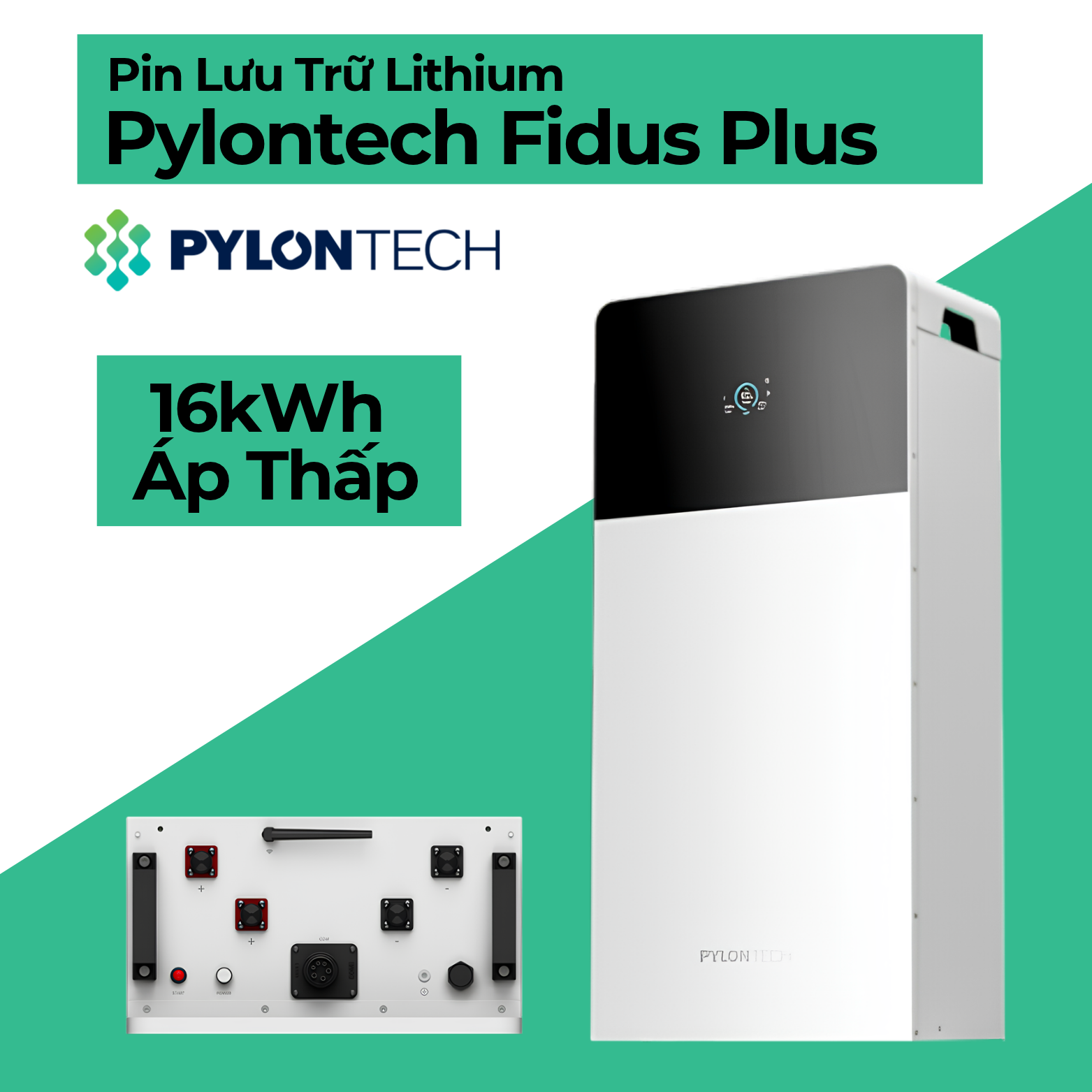 Pin Lưu Trữ Lithium Pylontech Fidus Plus 16kWh Áp Thấp